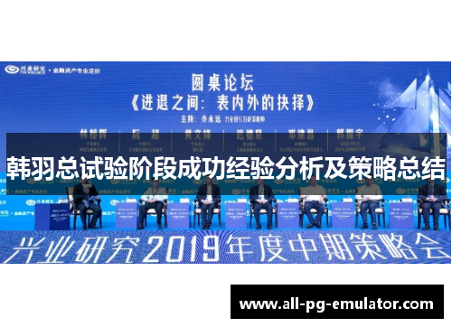 韩羽总试验阶段成功经验分析及策略总结